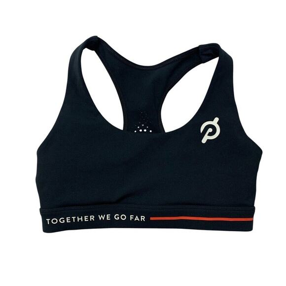 Peloton Sports Bra Women XS Extra Small Black Cadent Laser Dot Padded Racaerback - Picture 1 of 11